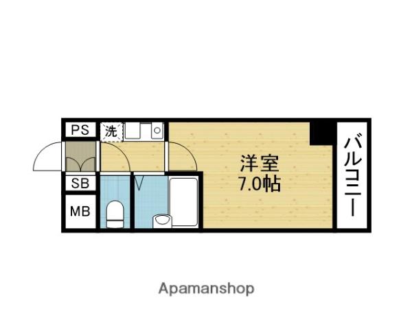 パークレーン深江(1K/1階)の間取り写真