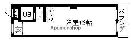 松屋町グランドハイツ(ワンルーム/8階)の間取り写真