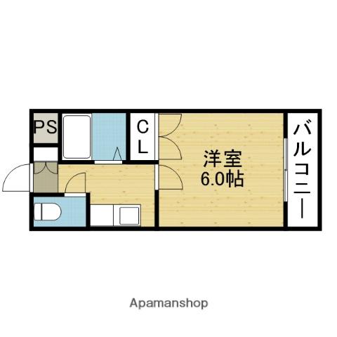 ワイケーマンション(1K/2階)の間取り写真