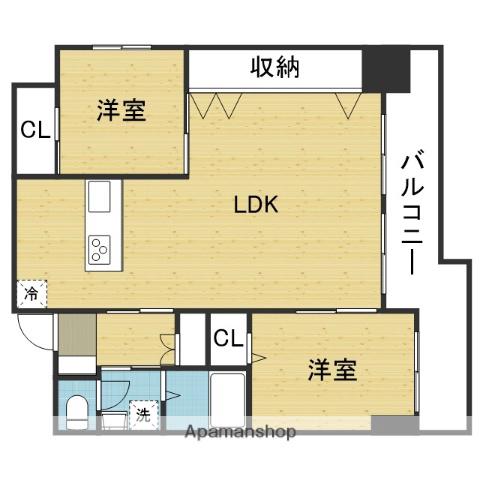 ダイアパレス谷町第2(2LDK/8階)の間取り写真