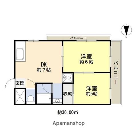 メダリアン巽(2DK/5階)の間取り写真