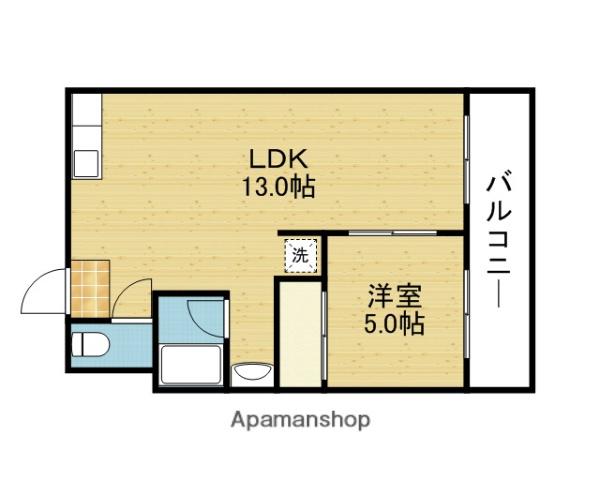 メダリアン巽(1LDK/3階)の間取り写真
