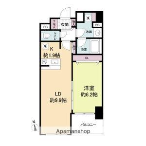 セレッソコート上本町イースト(1LDK/2階)の間取り写真