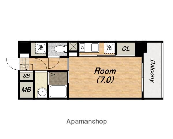 ジュネーゼグラン上本町(1K/5階)の間取り写真