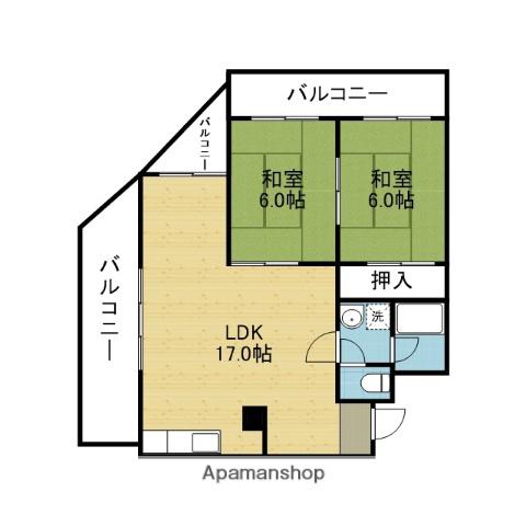 シティハイツ新今里(2LDK/7階)の間取り写真