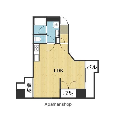 大手通キャッスルヴィラ(ワンルーム/8階)の間取り写真