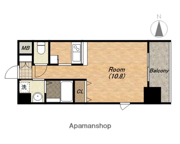 エイペックス上本町(1K/10階)の間取り写真