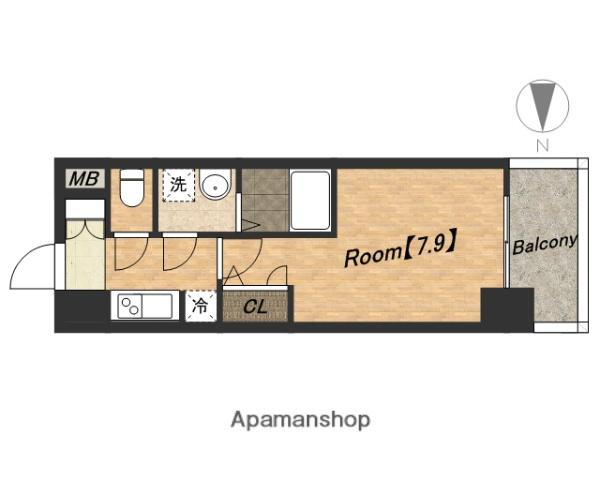 アーデン谷町(1K/8階)の間取り写真