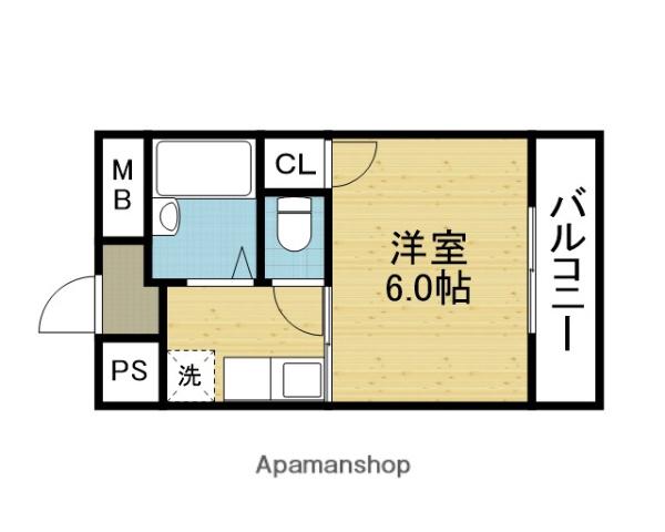 ヤサカフォーユ(1K/5階)の間取り写真