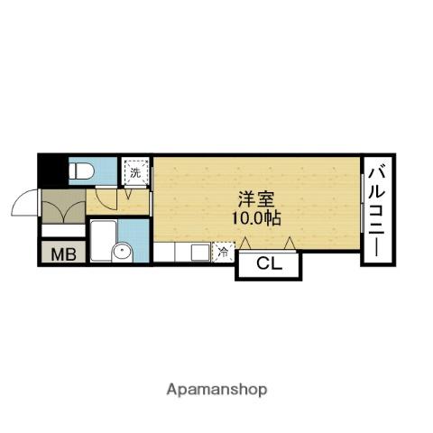 タツミ第六ハイツ新館(ワンルーム/4階)の間取り写真