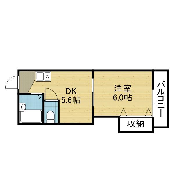 ヴィーブルアサダ(1DK/4階)の間取り写真