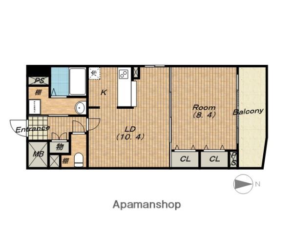 ビラージュプラム(1LDK/6階)の間取り写真