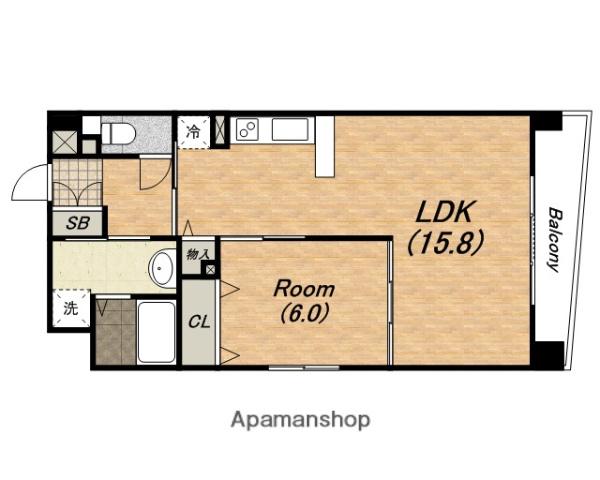 ビラージュプラム(1LDK/6階)の間取り写真