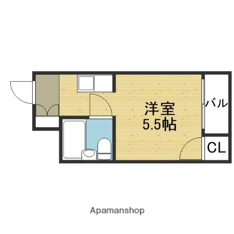 ウエムラグレース寺田町(1K/4階)の間取り写真