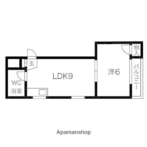 ハイムリップル瓦屋町(1LDK/1階)の間取り写真