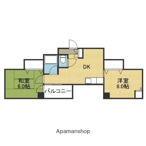 真田山パークシティー寿(2DK/7階)の間取り写真