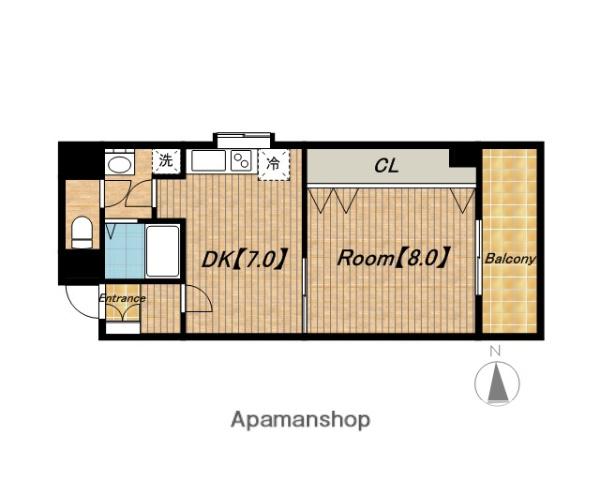 グランディール松浦(1DK/2階)の間取り写真