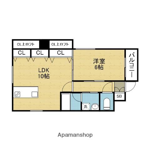 ミッションシティ森ノ宮(1LDK/2階)の間取り写真