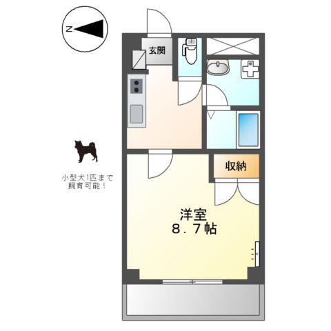 プレジール今福鶴見(1K/2階)の間取り写真