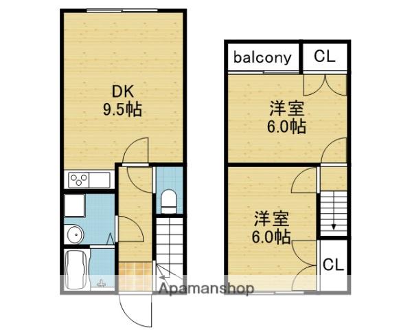 ＯＳハイツⅡ(2LDK)の間取り写真