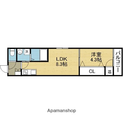 F MAISON VERDE2(1LDK/3階)の間取り写真