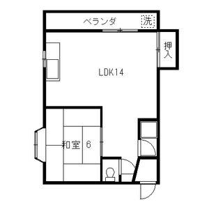ハイツことぶき2番館(1LDK/2階)の間取り写真