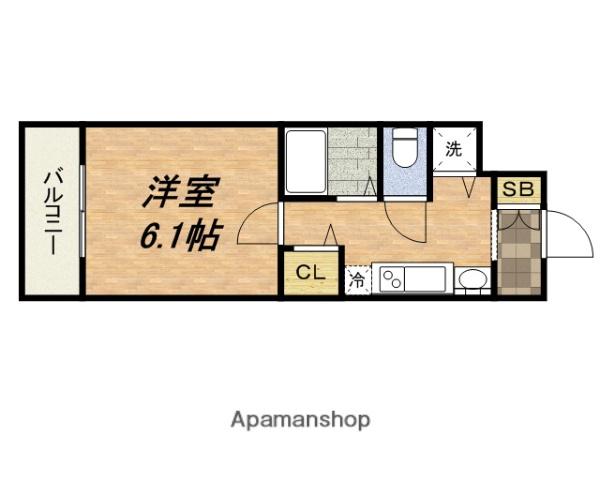 プレサンス大阪城公園パークプレイス(1K/2階)の間取り写真