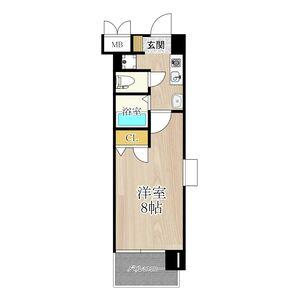 CITY SPIRE北梅田(1K/3階)の間取り写真