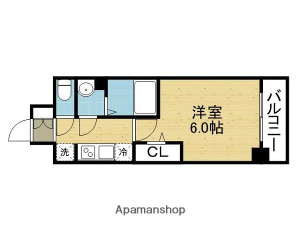 ファステート大阪上本町ソーレ(1K/2階)の間取り写真