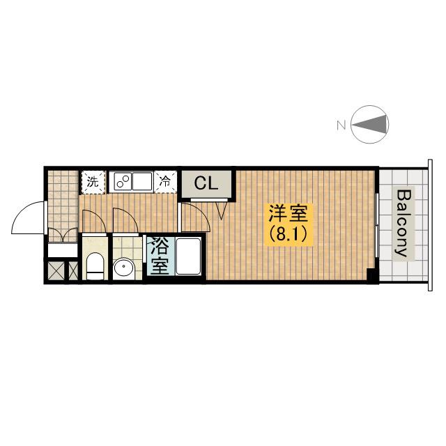 プレサンス心斎橋ソレイユ(1K/9階)の間取り写真