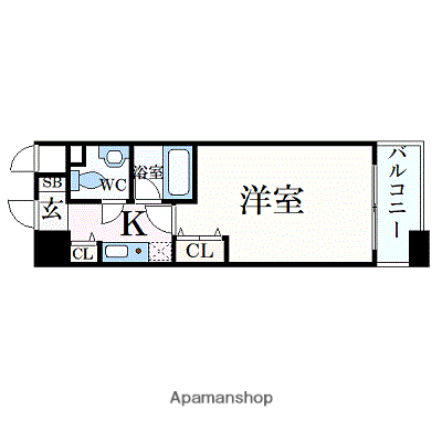 アヴァンセクール京橋南(1K/4階)の間取り写真