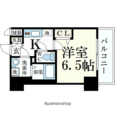 ララプレイス ザ・京橋ステラ(1K/7階)の間取り写真