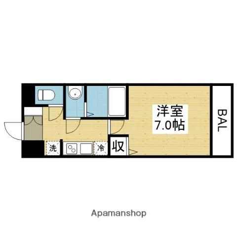 グランパシフィック新今里Ⅱ(1K/4階)の間取り写真