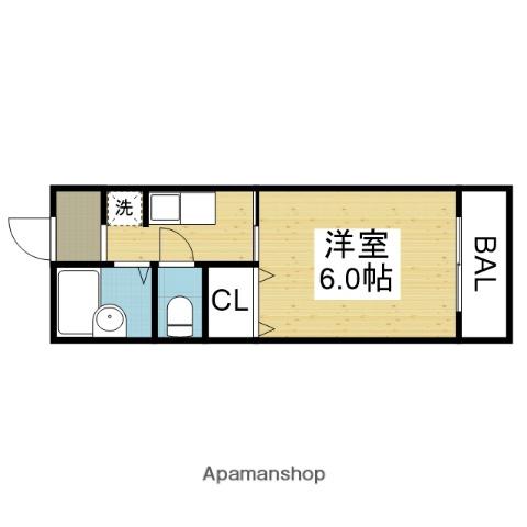 シャルル加美(1K/2階)の間取り写真