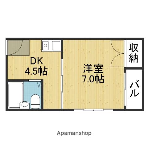 メビウス上本町西レジデンス(2K/1階)の間取り写真