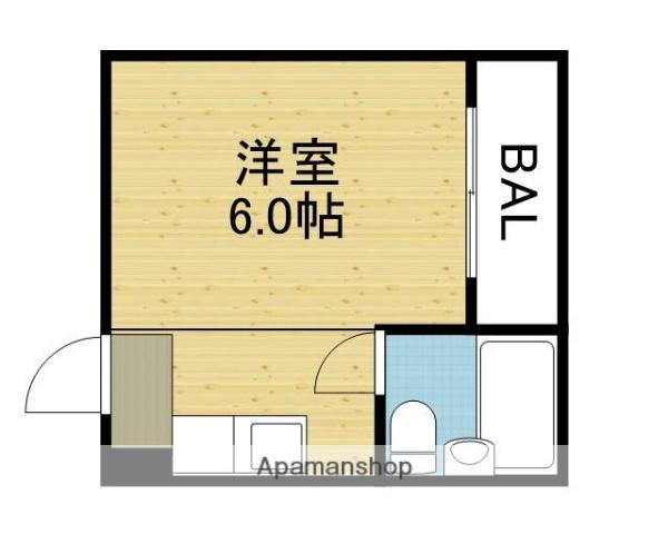 ミタカホーム7番(1K/6階)の間取り写真