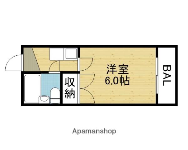 ミタカホーム8番(1K/2階)の間取り写真