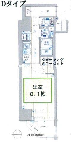 ワールドアイ天王寺ミラージュⅡ(1K/2階)の間取り写真