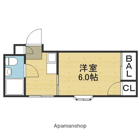 パークサイドフジ1(1K/3階)の間取り写真