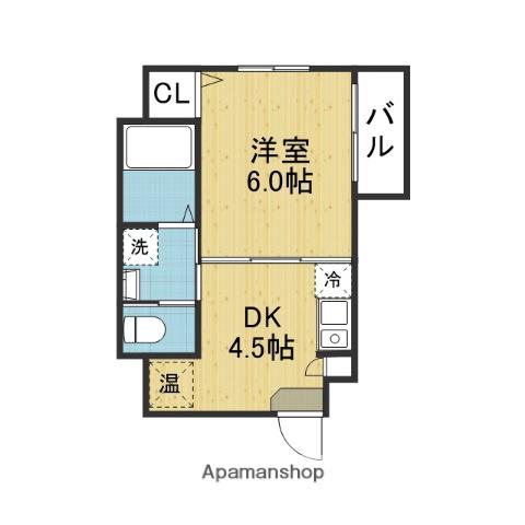 ラルーチェ逢坂(1DK/3階)の間取り写真