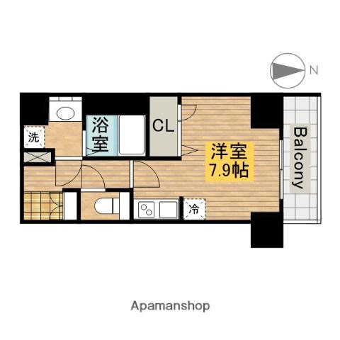 エグゼ天王寺Ⅱ(ワンルーム/7階)の間取り写真