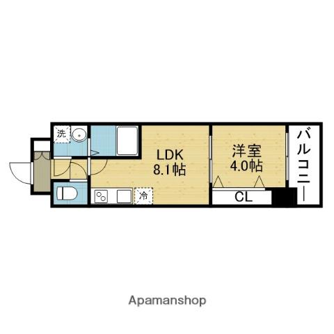 グランパシフィック今里INNOVATION(1LDK/9階)の間取り写真