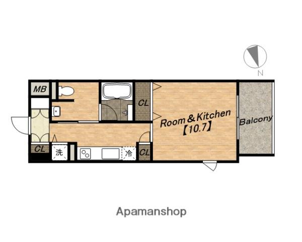 ディアグランデ難波東(1K/9階)の間取り写真