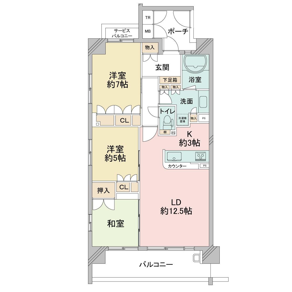 フロンティアタワー日本橋(3LDK/6階)の間取り写真