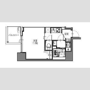 S-RESIDENCE難波大国町DEUX(1K/4階)の間取り写真