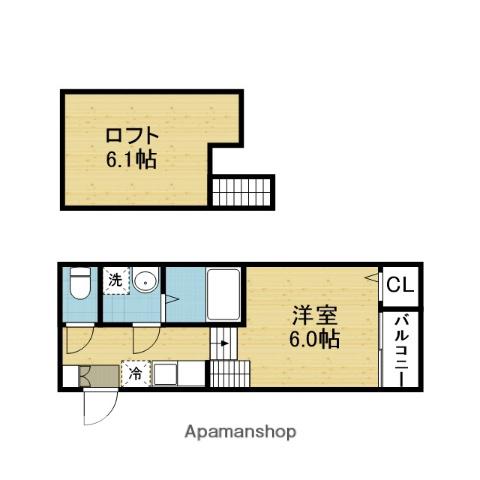 ALLURE PREMIER(ワンルーム/2階)の間取り写真