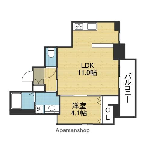 PERFECT LIFE夕陽ヶ丘(1LDK/5階)の間取り写真