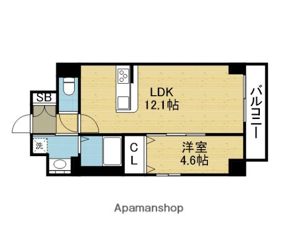 PERFECT LIFE夕陽ヶ丘(1LDK/8階)の間取り写真