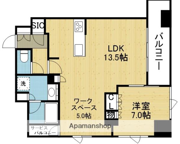 ブランズタワー谷町四丁目(2LDK/10階)の間取り写真