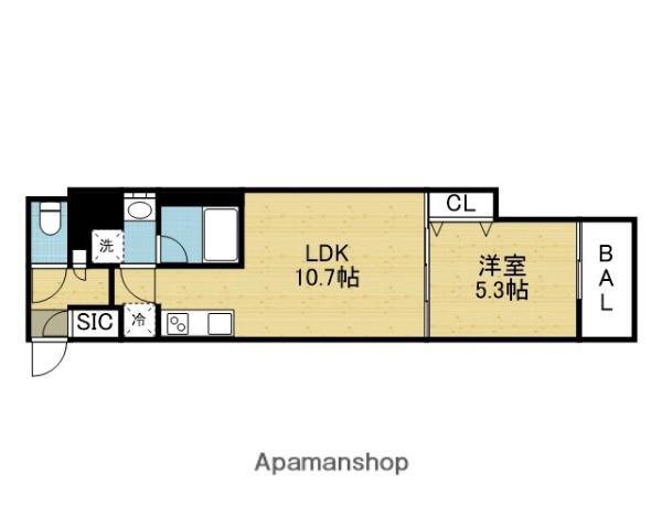 アーバネックス南新町(1LDK/10階)の間取り写真